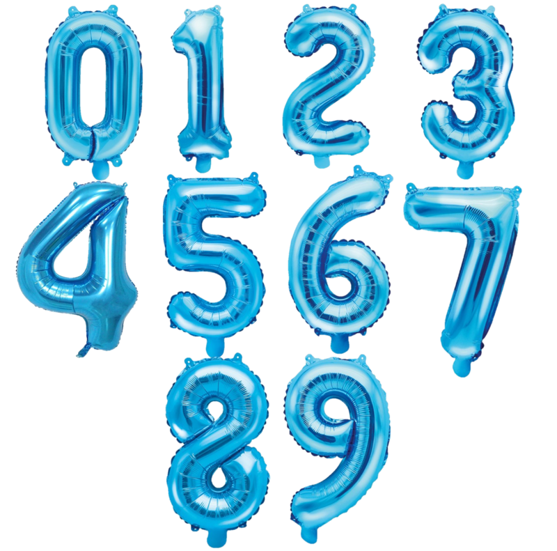 Ballon chiffre bleu du site www.queenofballons.com