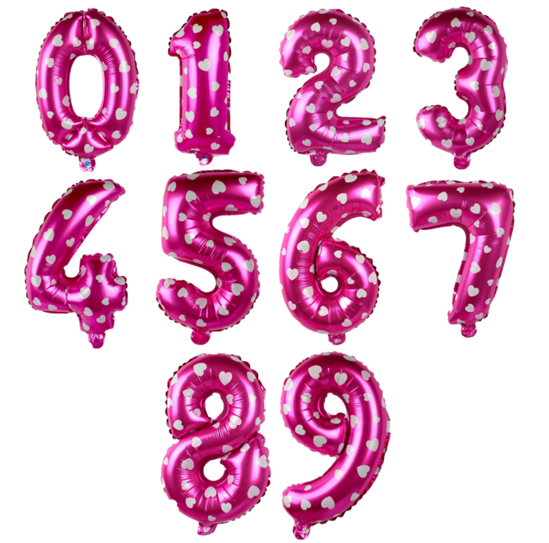 Chiffre rose coeur du site www.queenofballons.com