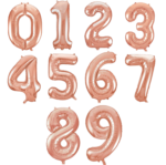 Ballon chiffres rose gold du site www.queenofballons.com