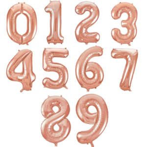 Ballon chiffres rose gold du site www.queenofballons.com