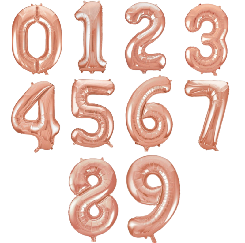 Ballon chiffres rose gold du site www.queenofballons.com